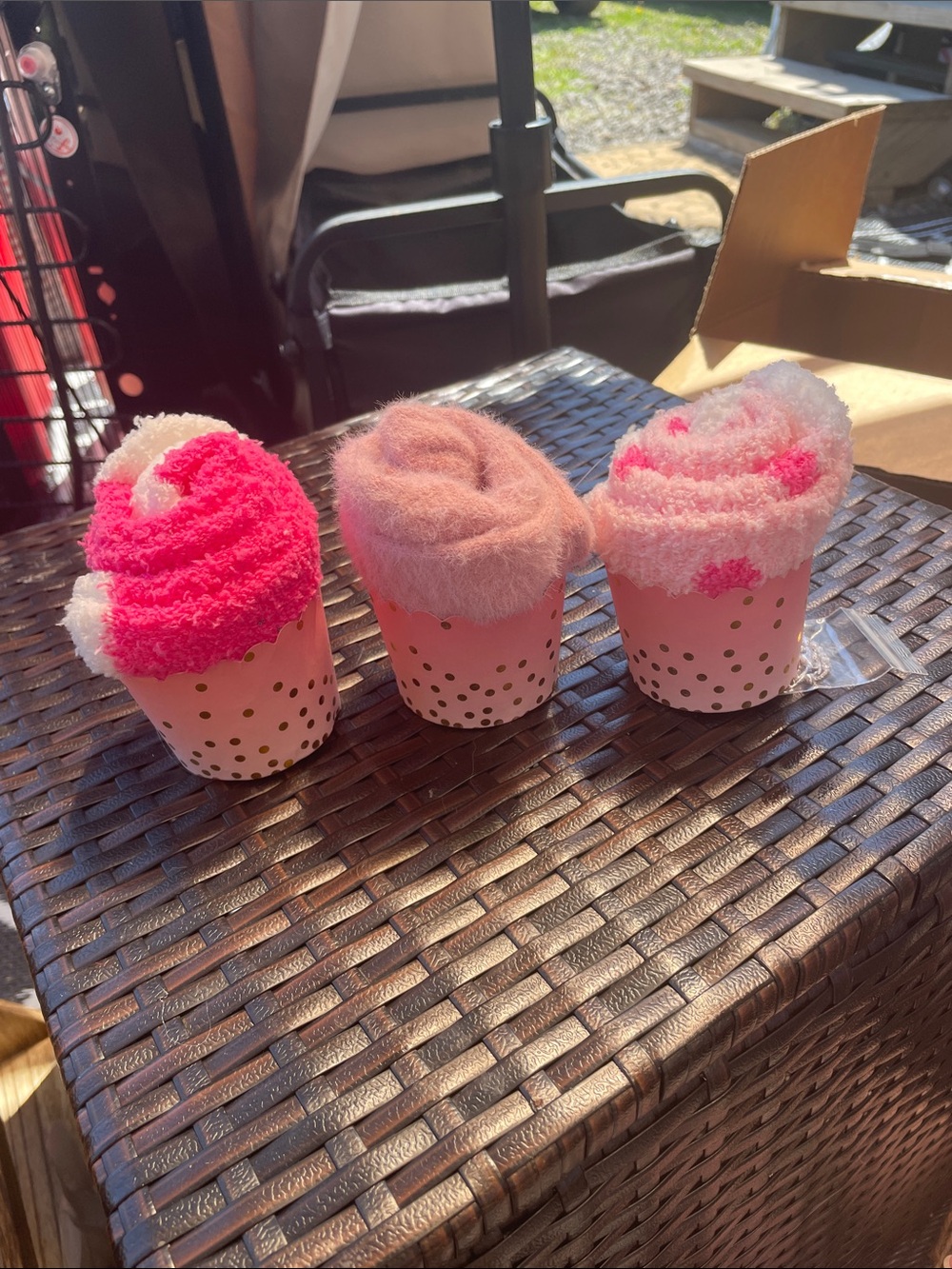 Pink Cupcake Socks, 3 pair